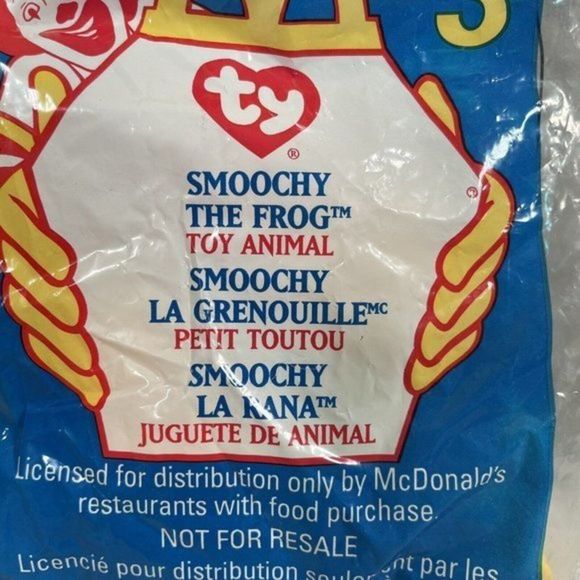 UNOPENED Retired 1999 TY Teenie Beanie Babies‎ Smoochy The Frog #3 McDonalds - Picture 2 of 4